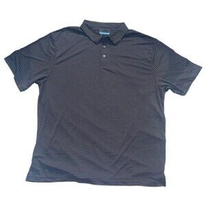 NWT PGA TOUR Mens Golf Shirt Black Stripe Polo Driflux Sunflux Motionflux 2XL